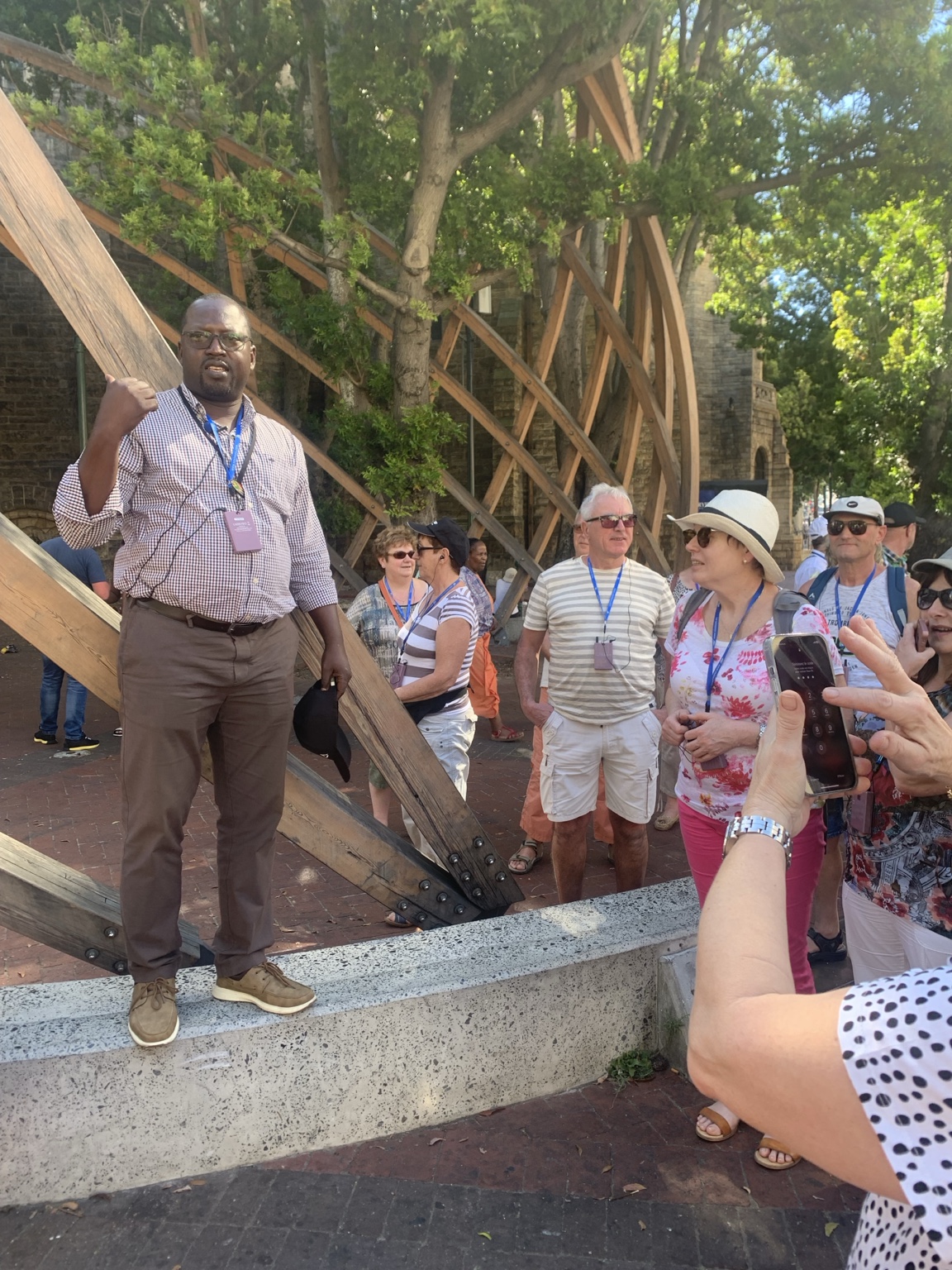 Guide with a tour group